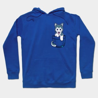 Pocket Cute Siberian Husky Hoodie